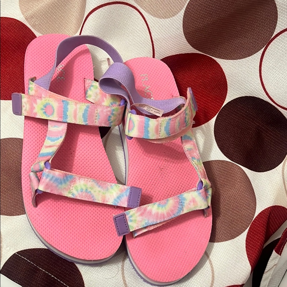 Pink and Tie-Dye Sandals from children place